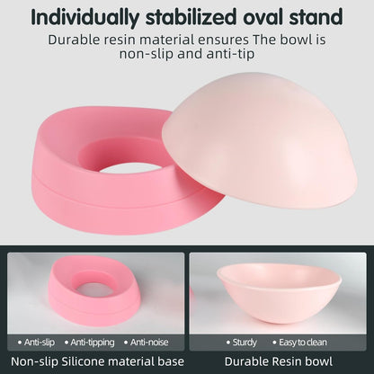 Bulldog Bowl Anti-Slip Dog Cat Dish Detachable Rubber Dog Bowl Pet Sterile Tilted Pet Feeder Slope Base