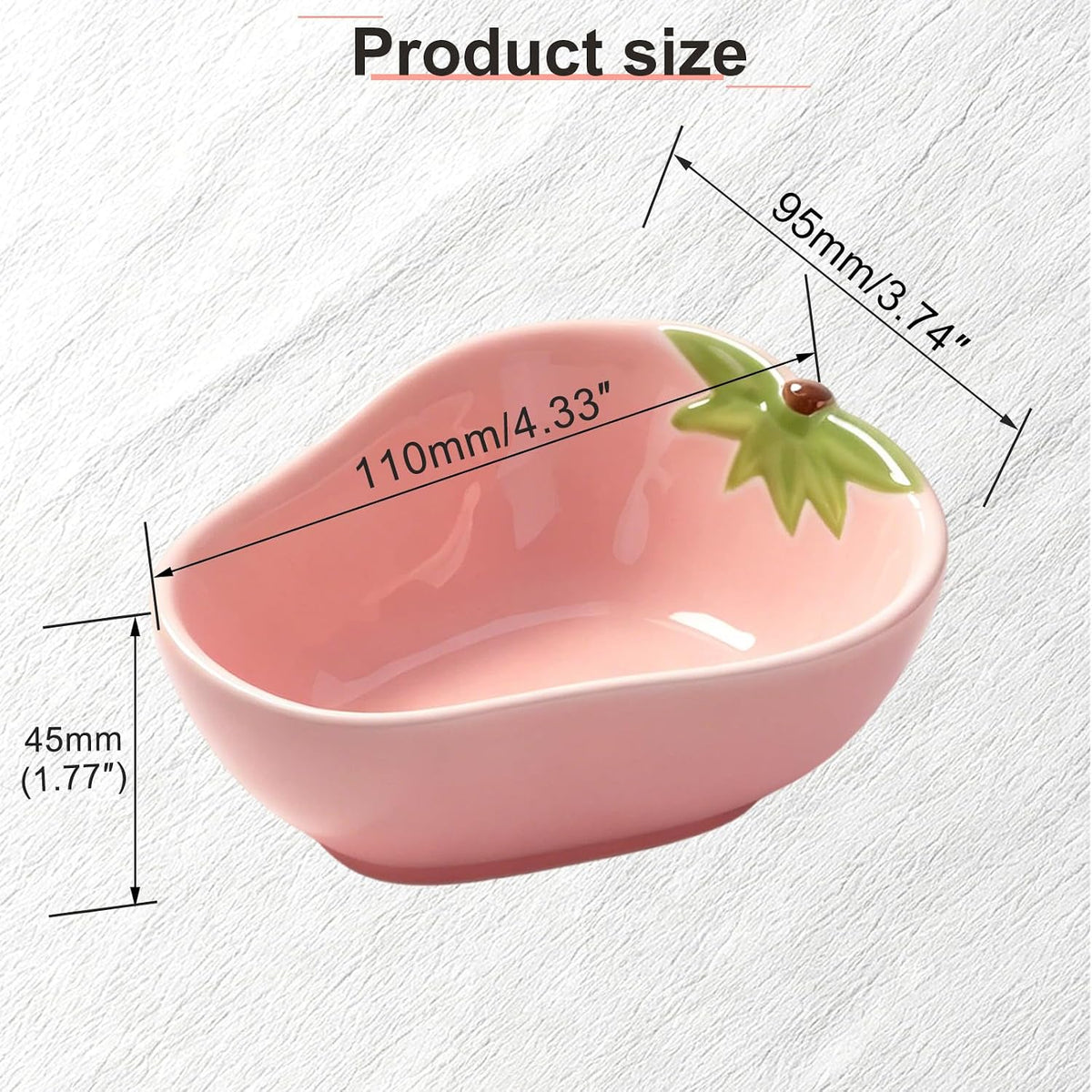 Small Guinea Pig Food Bowl Strawberry-Shaped Cute Ceramic Hamster Water Bowl Ferret Rat Chinchilla Rabbit Feeding Dish Young Animal Feeder(Pink)