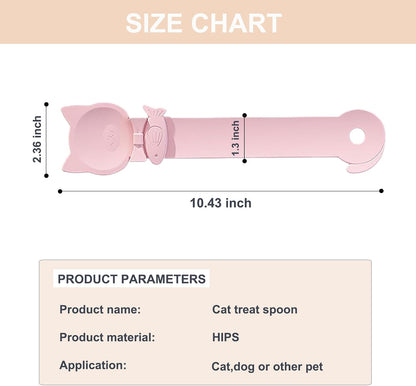 1PCS Cat Treat Spoon Squeeze,Cat Strip Feeder spoon,Multi-Function Dispenser spoons,Easy Feeding Spoons for Licky Treats,Pet Food tool for Wet Food(Pink)