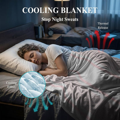 30"x40" Throw Cooling Blanket Light Pink Stripe Ice Silk Lightweight Breathable Soft Summer Blanket for Hot Sleepers Couch Bed Sofa Camping Minimalist Farmhouse Modern Vertical Line