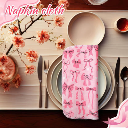 50 Pcs Reusable Paper Towels Cotton Washable,Pink Bow