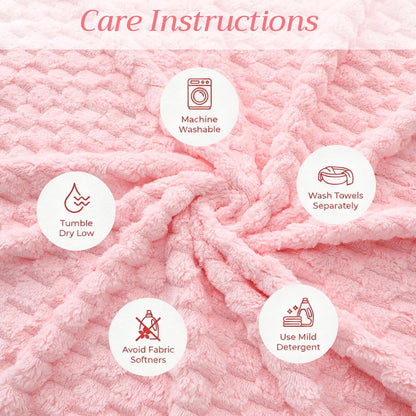 4 Pcs Oversized Bath Towel Extra Large Sheet, Pink