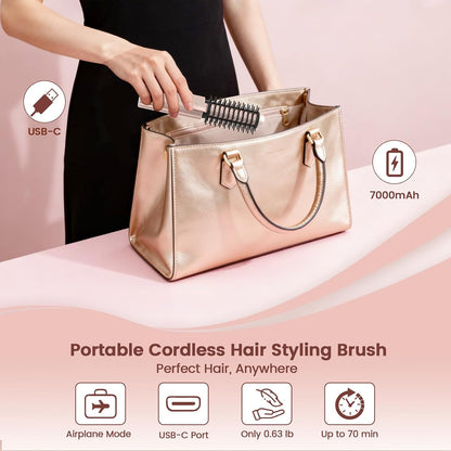 Cordless Hair Curling Iron, Portable 1.5" Hair Curler Rechargeable