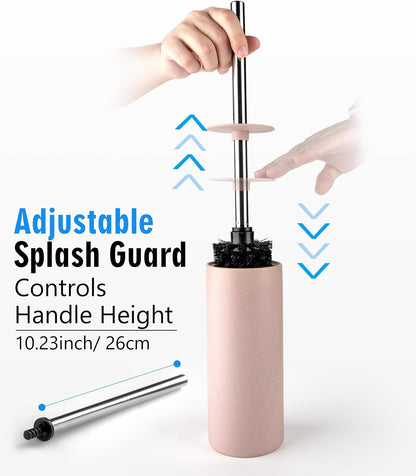 Matt Pink Ceramic Toilet Brush and Holder Set