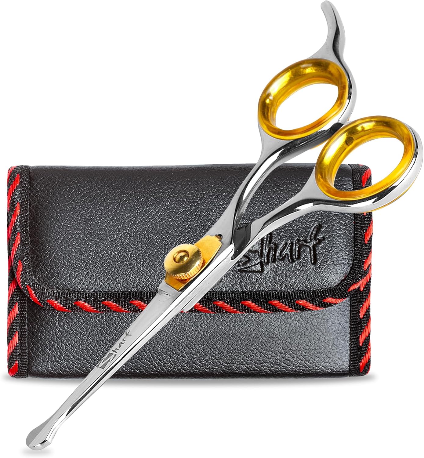 Sharf Gold Touch 4.5 Inch 440c Japanese Stainless Steel Pet Grooming Scissor with Round tip and Ballpoint for Safety