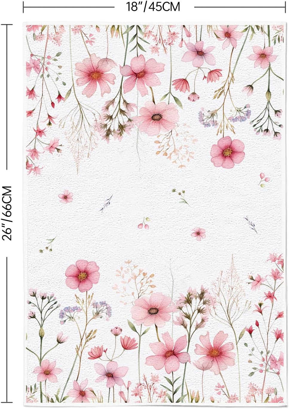 Spring Kitchen Towels 18x26 Inch Set of 2 Pink Floral Flowers Dish Towels Farmhouse Summer Holiday Hand Cloths for Home Decoration