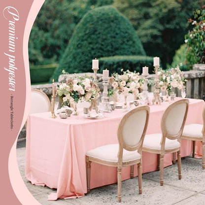 10 Pack 60 x 102 Inch Rectangle Tablecloth, Pink Tablecloth for 6 Feet Rectangle Tables, Stain and Wrinkle Resistant Washable Fabric Table Cloth for Wedding Dining Table Buffet Parties Camping