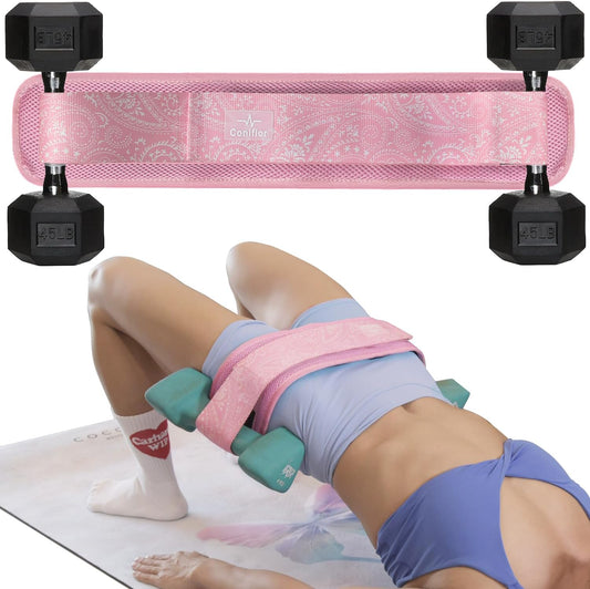 Hip Thrust Belt for Glutes & Squats, Support up to 100 lbs, Home Gym