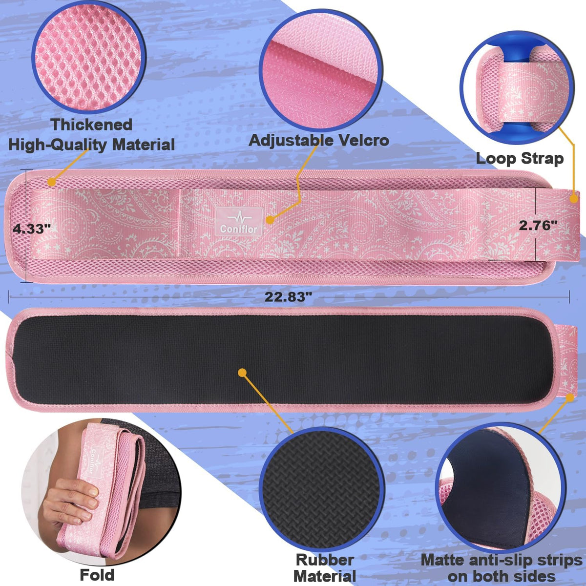 Hip Thrust Belt for Glutes & Squats, Support up to 100 lbs, Home Gym