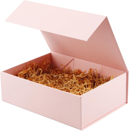 Pink Gift Boxes,Collapsible 9.7x7.2x3.3 Inch Gift Box with Lids,Magnetic Closure Matte Textured Finish Box for Wedding,Birthday,Mother's day,Christmas
