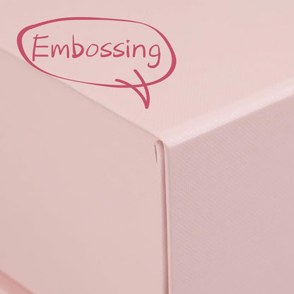 Pink Gift Boxes,Collapsible 9.7x7.2x3.3 Inch Gift Box with Lids,Magnetic Closure Matte Textured Finish Box for Wedding,Birthday,Mother's day,Christmas
