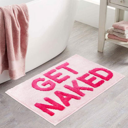 Get Naked Bath Mat Pink Cute Bathroom Rugs 16”x24”