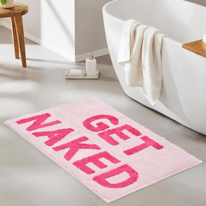 Get Naked Bath Mat Pink Cute Bathroom Rugs 16”x24”