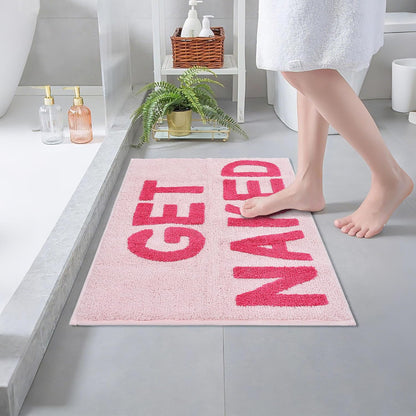 Get Naked Bath Mat Pink Cute Bathroom Rugs 16”x24”