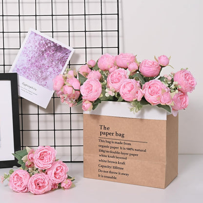 2 Packs Peonies Artificial Flowers, Light Pink Silk Artificial Peonies
