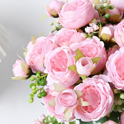 2 Packs Peonies Artificial Flowers, Light Pink Silk Artificial Peonies