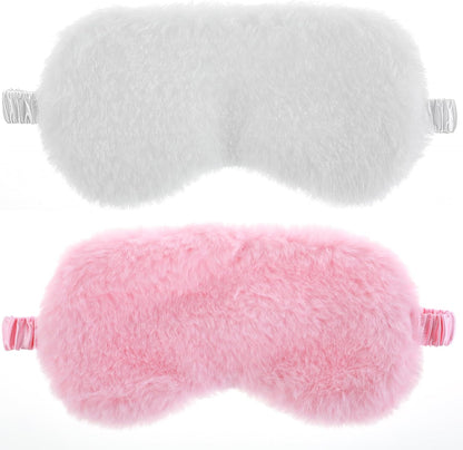 2pcs Blindfolds for Kids, Comfortable White and Pink Eye Mask