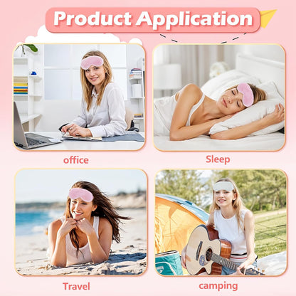 2pcs Blindfolds for Kids, Comfortable White and Pink Eye Mask