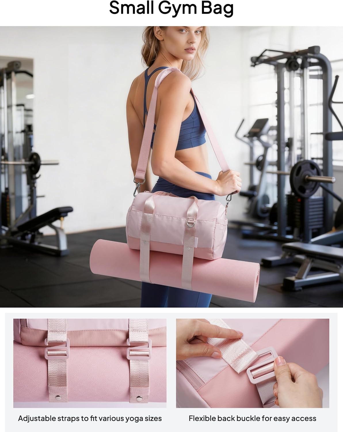 Small Gym Bag for Women Mini Sports Yoga Bag with Yoga Mat Holder
