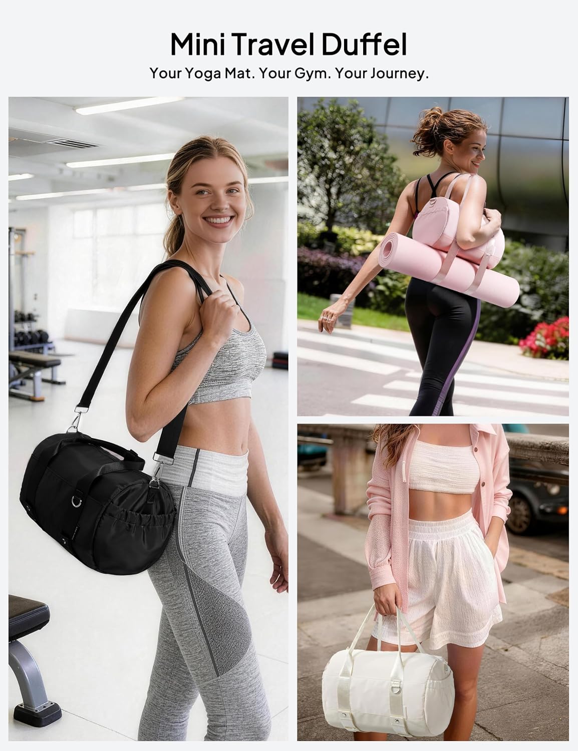 Small Gym Bag for Women Mini Sports Yoga Bag with Yoga Mat Holder