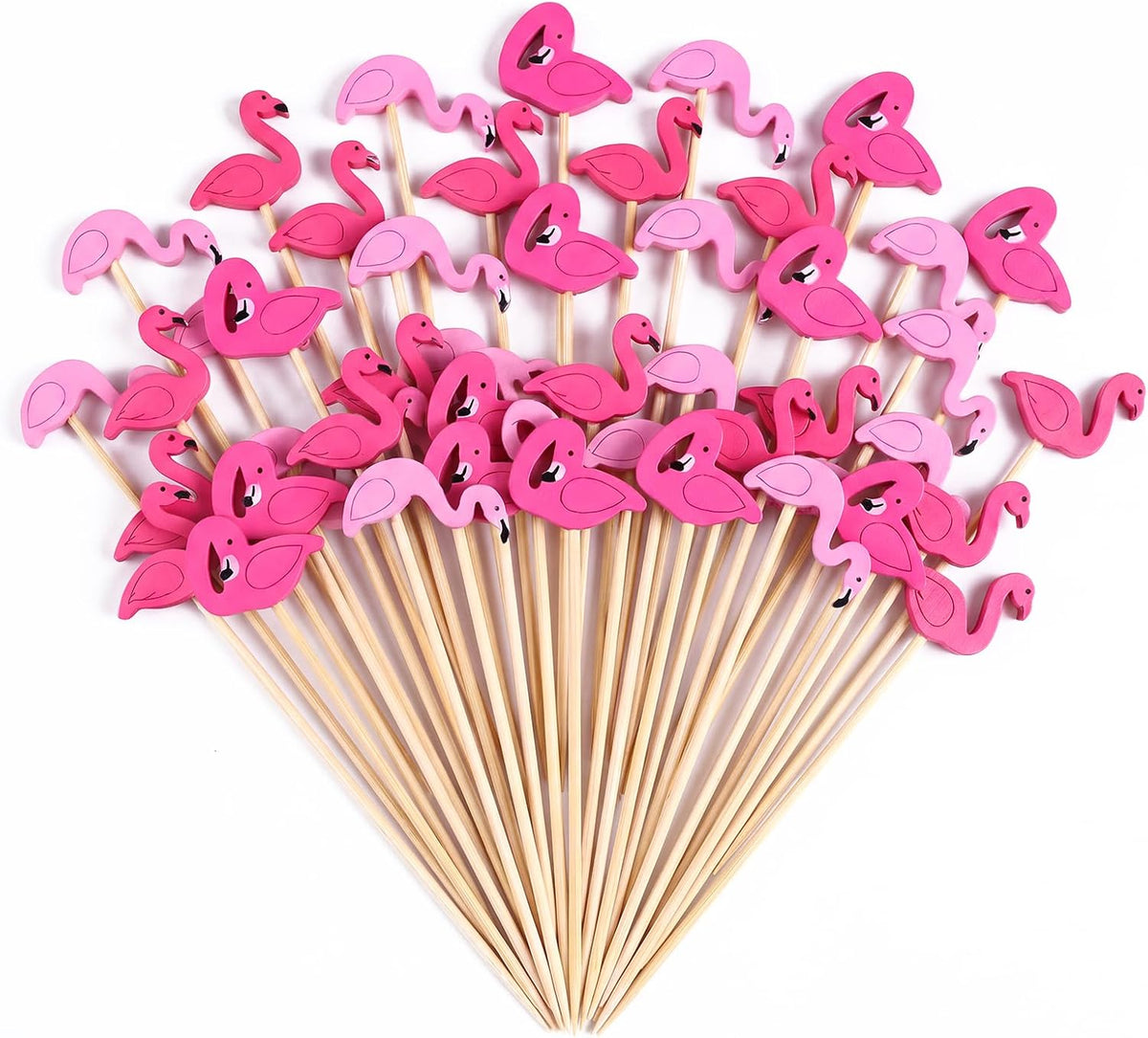 3 Style Flamingo Cocktail Picks 5.31'' Long Pink Flamingo Toothpicks
