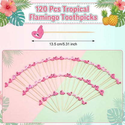 3 Style Flamingo Cocktail Picks 5.31'' Long Pink Flamingo Toothpicks