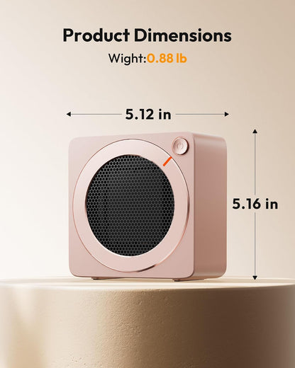 Mini Space Heater, 500W Fast Heating Portable Desk Electric Heater