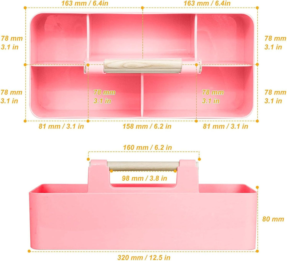 Baby Shower Caddy Plastic Nursery Portable Storage Organizer Pink