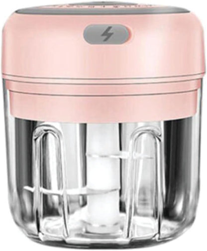 Vegetable Chopper - 300ML Electric Garlic Press Chopper For Kitchen,Cordless Mini Blender,Food, Salad, Meat,Veggie Chopper (PINK)