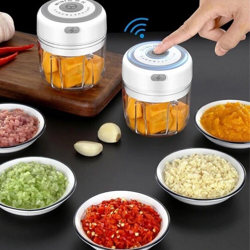 Vegetable Chopper - 300ML Electric Garlic Press Chopper For Kitchen,Cordless Mini Blender,Food, Salad, Meat,Veggie Chopper (PINK)