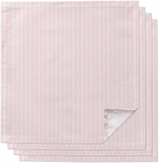 Blush Pink Line Striped Cloth Napkins Set of 4, Holiday Napkins for Baby Shower, Farmhouse Pink Stripes Washable Reusable Dinner Napkin for Cocktail Wedding Party, 20 x 20 Inch
