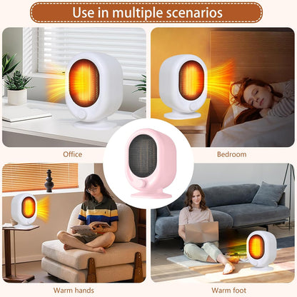 Mini Space Heater,1500W Small Desk Heater,2 Gears Adjustable,PTC Ceramic Heating,Tip-over & Overheat Protection,Fast Heating and Super Quiet Pink
