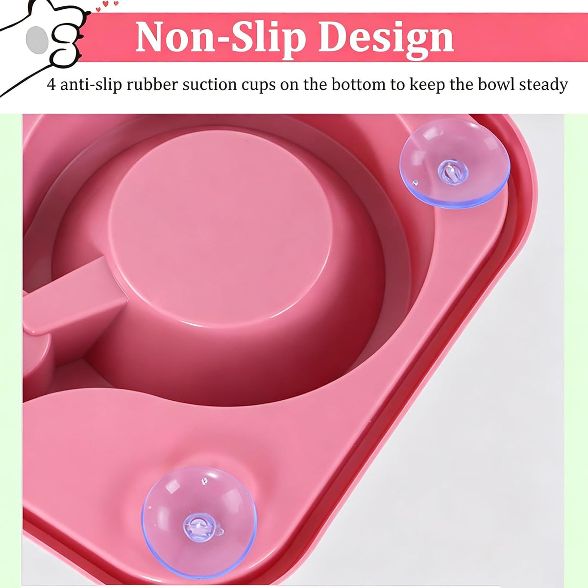 Non-Slip Dog Cat Food and Water Bowls Set with Water Dispenser