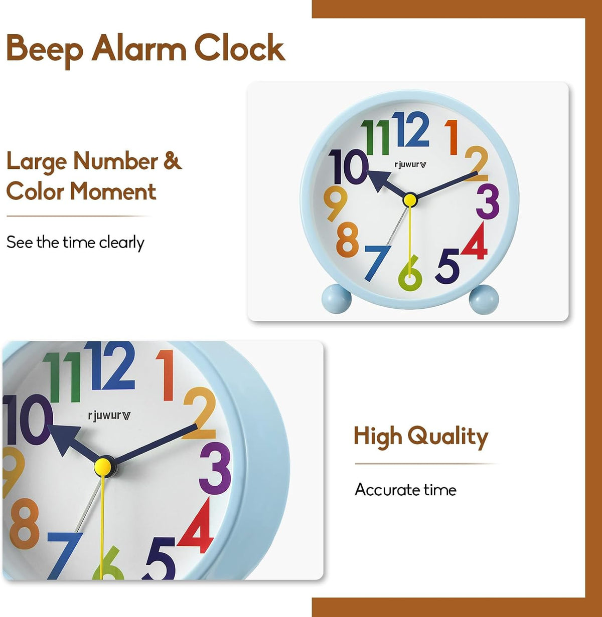 Metal Super Silent Beep Alarm Clock, Desk Alarm Clock Bedroom Clock, Child Interest Alarm Clock(Misty Pink)