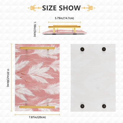 Pampas Peach Decorative Decorative Trays with Handles Serving Tray Handles for Jewelry Perfume for Modern Serving bandeja de plastico para servir
