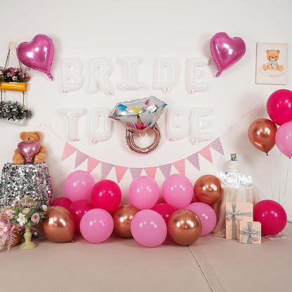 Pink Bachelorette Party Decoration, White Bride To Be Bridal Shower Balloon