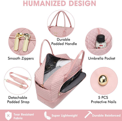 Large Travel Duffle Bags for Women: Weekender Bag with Shoe Compartment