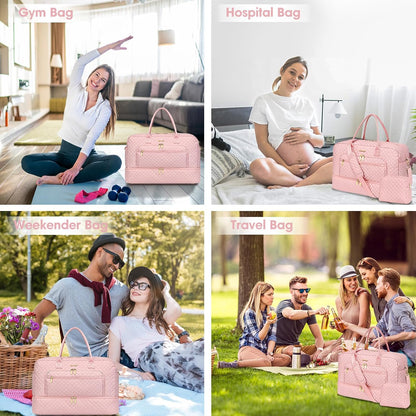 Large Travel Duffle Bags for Women: Weekender Bag with Shoe Compartment