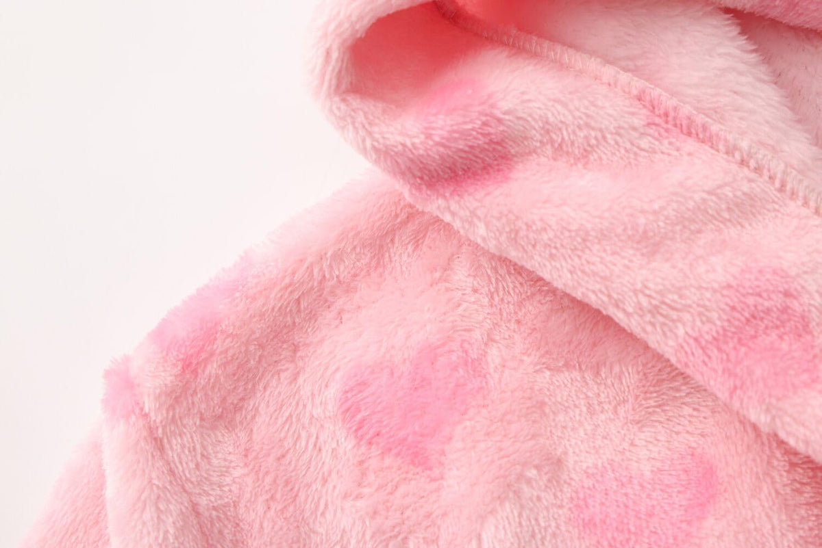 Girls Fleece Robe Boys Hooded Bathrobe Soft Flannel Robe For Kids