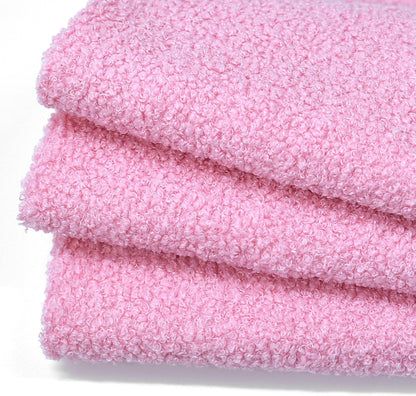Pink Curly Teddy Fleece Sherpa Faux Fur Fabric, 1 Yard