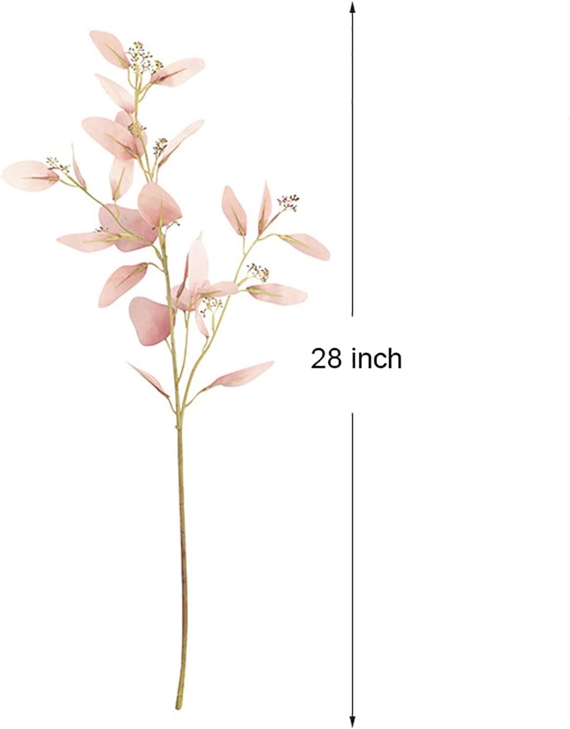4pcs Faux Eucalyptus Branches Pink Flower Artificial Eucalyptus Seeds Long Stem Eucalyptus for Vase Filling Home Decoration Wedding Party Arrangement