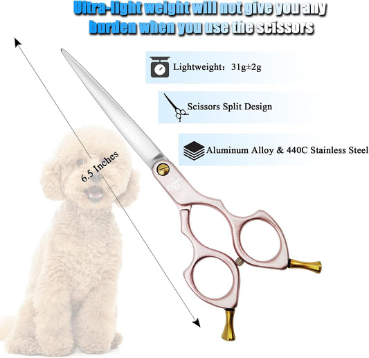 6.5'' Small Pink Straight Dog Grooming Scissors