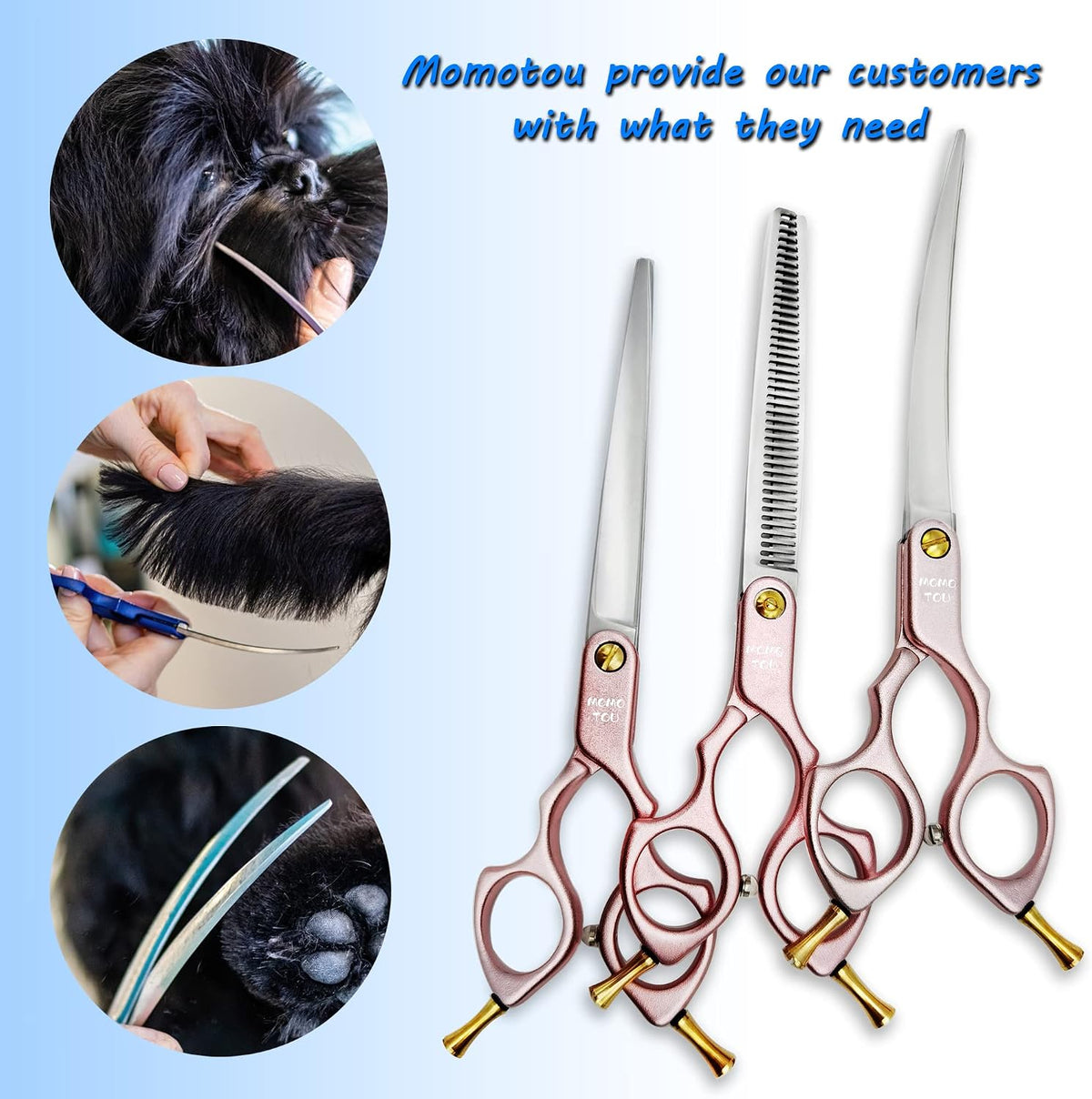 6.5'' Small Pink Straight Dog Grooming Scissors