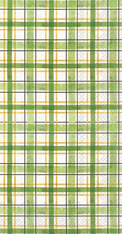 IHR Ideal Home Range Dinner Napkins Disposable 3-Ply Paper Hand Towels, 8.25" x 4.5", Lucky Cuties Plaid, 16-Count