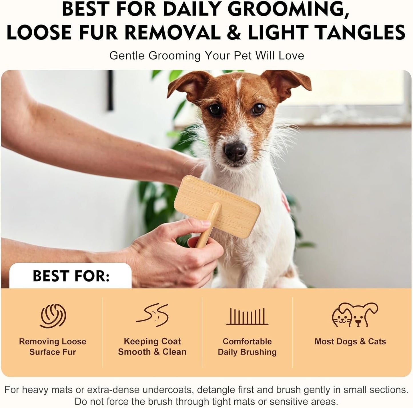 Dog Slicker Brush for Shedding & Grooming - Professional Dog Brush and Cat Brush with Coated Tips & Air-Cushion Design, Deshedding Tool Removes Undercoat Tangles & Loose Fur for Long/Short Hair Pets
