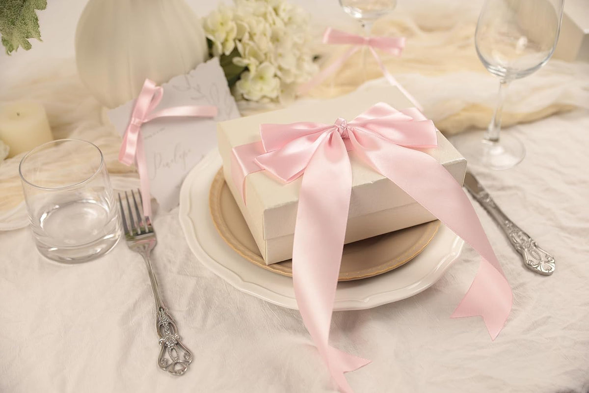 Baby Pink Satin Ribbon 1-1/2 inch X Continuous 100 Yards Pink Ribbon