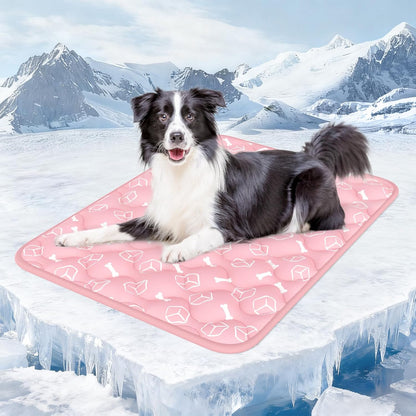 Dog Cooling Mat 2.0,Soft Blush Pink, 44" x 32" Thick & Durable Cooling Mat for Extra Large Dogs, Long-Lasting Cool with Waterproof & Color-Changing Arc-Chill Tech (Q-Max>0.5) Washable&Non-Toxic