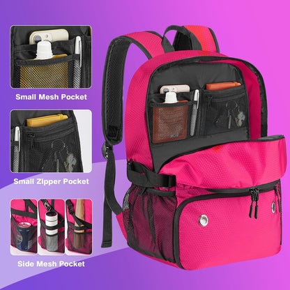 Basketball Bag Backpack with Ball & Shoes Compartment for Soccer Ball Volleyball Football, Large Sports Bag Backpack