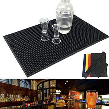 Non-Slip Rubber Bar Mat Bar Runner Glass Drip Tray,Pink,11.8 * 17.7in