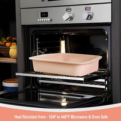 Silicone Square Cake Pan - 10 inch silicone baking pans, Non-Stick, Heat Resistant baking molds are perfect for Cakes, Brownies, Cheesecakes, Pie, Bread (pink)